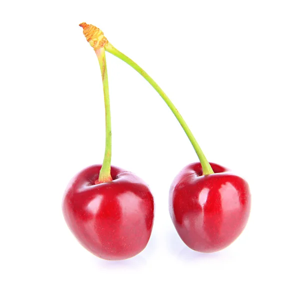 체리 딸기 흰색 절연 — 스톡 사진