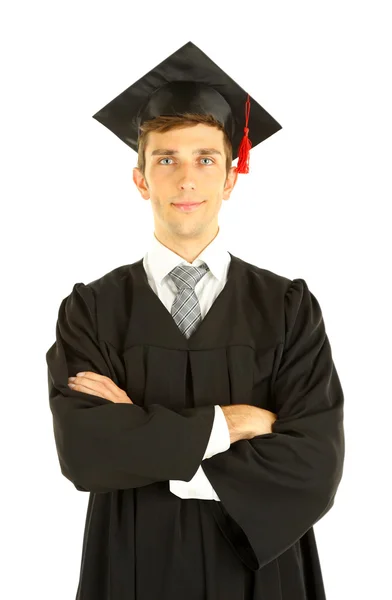 Young graduation man, isolated on white Stock Image