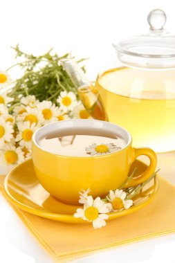 bitkisel çay camomiles ile yakın çekim