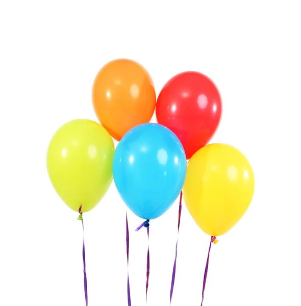 Five bright balloons on light background — Stock Photo, Image