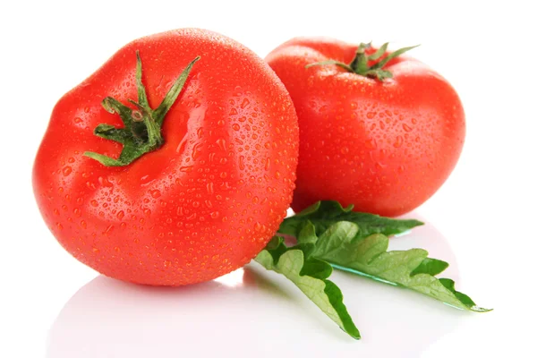 Pomodori maturi isolati su merluzzo — Foto Stock