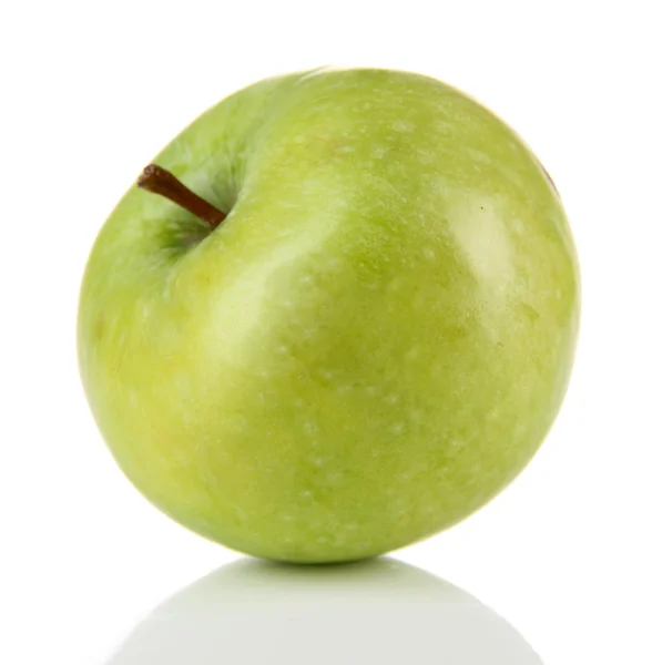 Pomme verte juteuse, isolée sur blanc — Photo