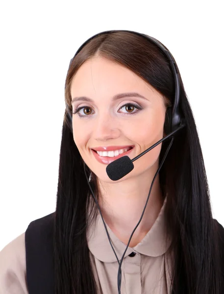 Callcenter-Betreiber, isoliert auf weiß — Stockfoto