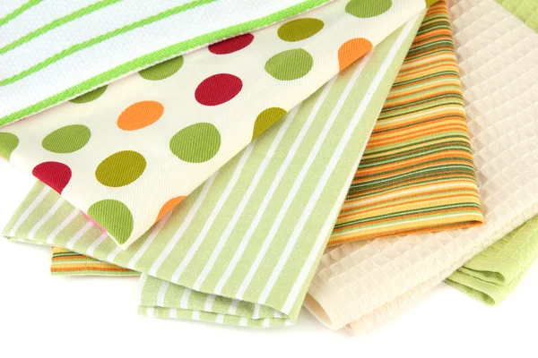 Kitchen towels isolated on white — Stock Photo, Image