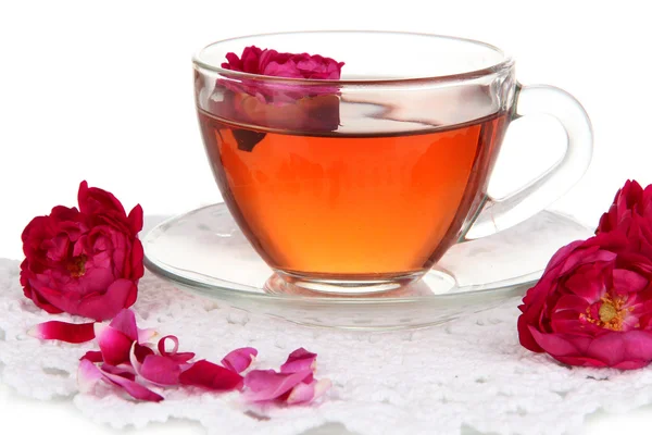 Růže čaj izolovaných na bílém — Stock fotografie
