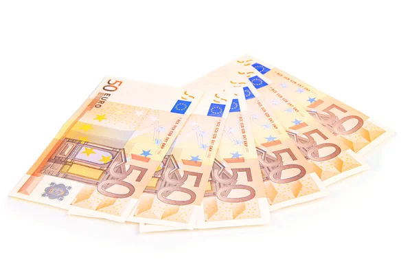 Euro banknotes isolated on white — Stock Photo, Image