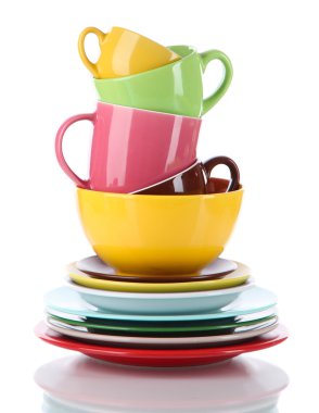 dağ renkli yemekleri üzerine beyaz izole