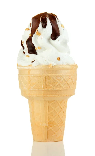 Finom fagylalt, csokoládé, elszigetelt fehér — Stock Fotó