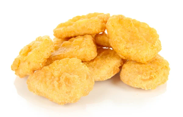 Nuggets de pollo frito aislados en blanco —  Fotos de Stock