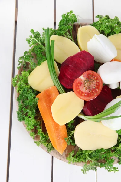 Many peeled vegetables close-up — Stock Photo, Image