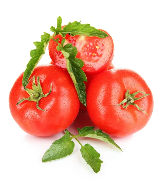 Ripe tomatoes isolated on whit — Stock Photo, Image