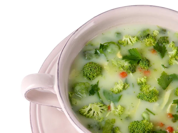 Sopa de col en plato aislado en blanco — Foto de Stock