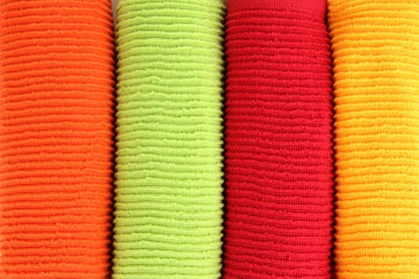 Kleurrijke handdoeken close-up achtergrond — Stockfoto