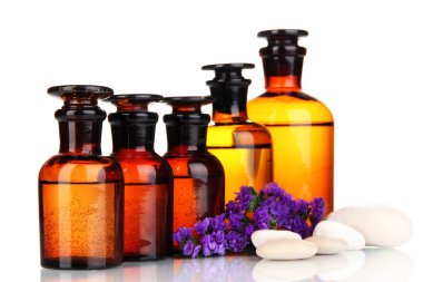 ilaç şişeleri üzerinde beyaz izole