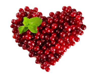 Olgun kırmızı kızılcık, Whit üzerinde izole