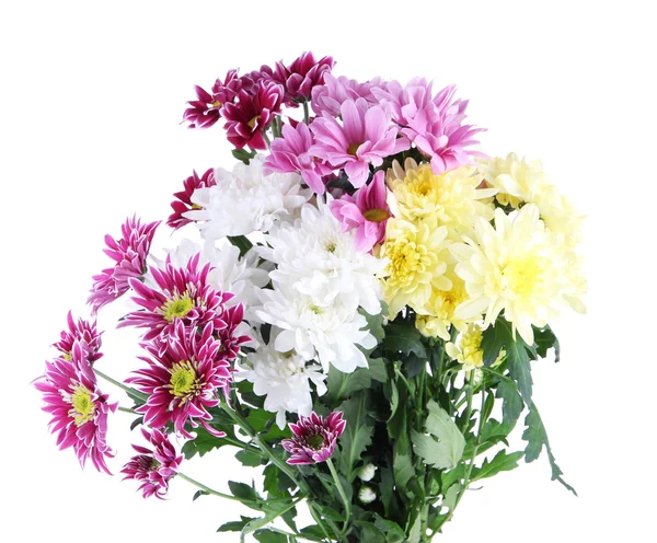Bouquet di bellissimi crisantemi isolati su bianco — Foto Stock