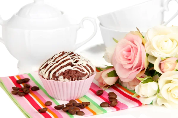 Sweet chocolate cupcake close up — Stock Photo, Image