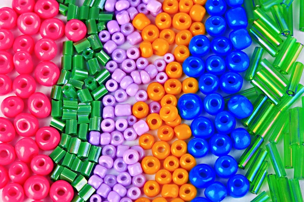 Diverse perline colorate primo piano — Foto Stock