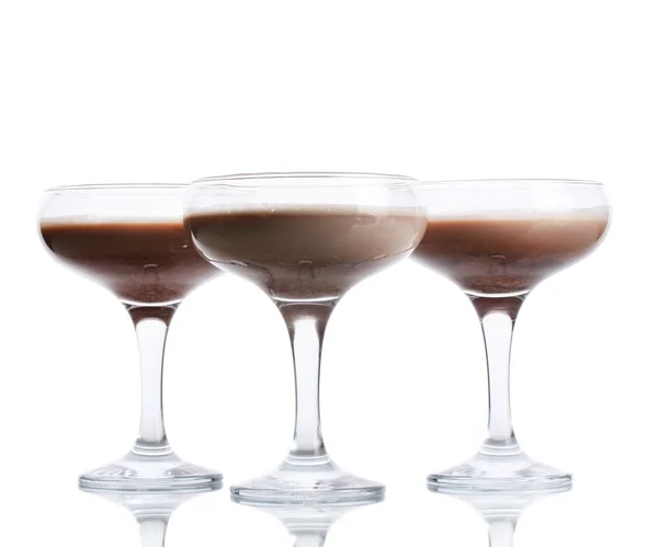 Cream cocktails isolated on white — Stock Photo, Image