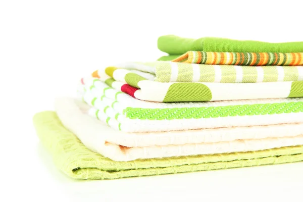 Kitchen towels isolated on white — Stock Photo, Image