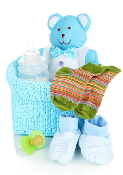 Akcesoria dla niemowląt na białym tle — Zdjęcie stockowe