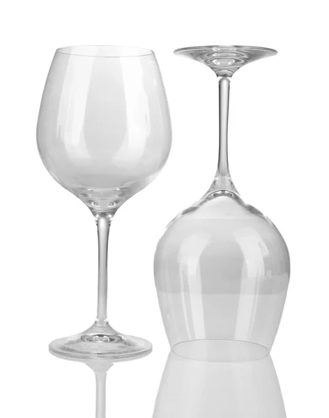 Empty wine glasses isolated on white — Stock Photo, Image