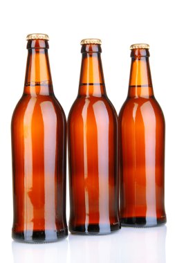 bira şişeleri üzerinde beyaz izole