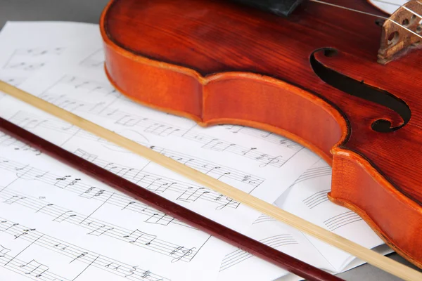 Violino clássico em notas — Fotografia de Stock