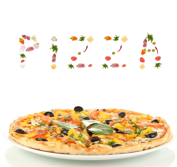 Pizza aislada en blanco — Foto de Stock