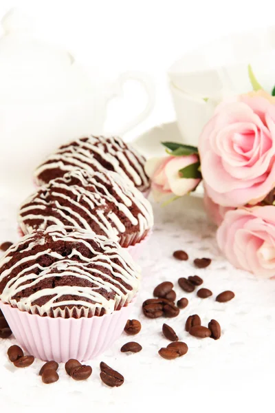 Süße Schokolade Cupcakes aus nächster Nähe — Stockfoto