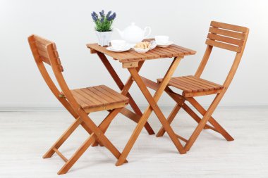 ahşap masa Oda çay Tablo ayarı ile