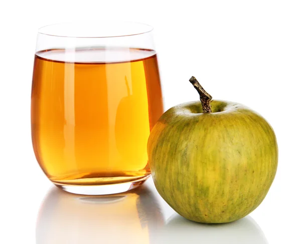 Glass of fresh apple juice isolated on white — Stock Photo, Image