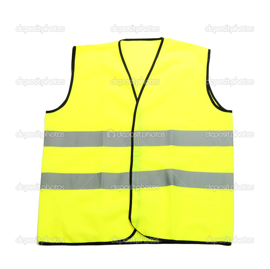 Yellow vest, isolated on black