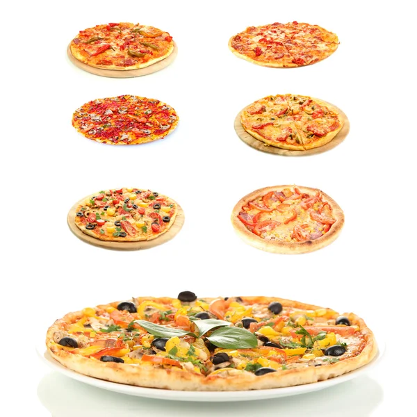 Leckere italienische Pizza über weiße — Stockfoto