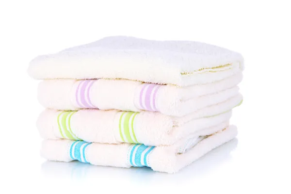 Bath towels isolated on white — Stock Photo, Image