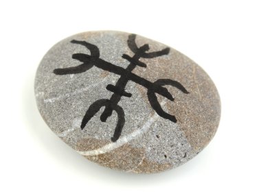 servet taş üzerine beyaz izole sembollerle anlatmaya