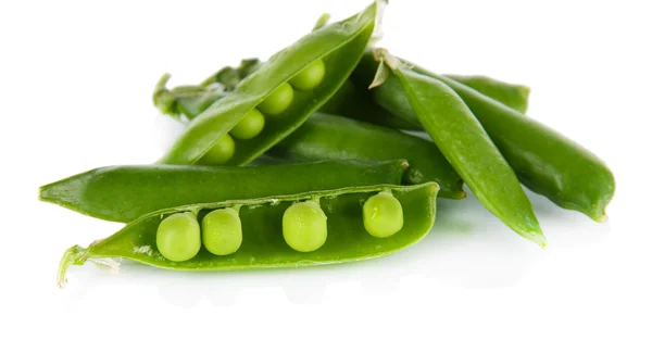 Pois verts isolés sur blanc — Photo