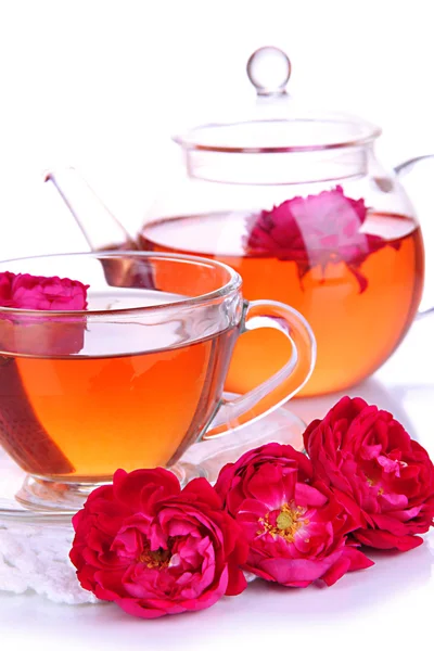 Rose tea isolated on white — Stock Photo, Image