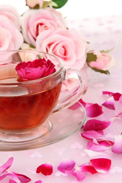 Chá rosa perto — Fotografia de Stock