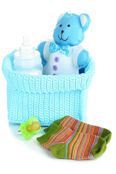 Accessoires bébé isolés sur blanc — Photo