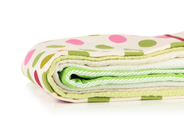 Kitchen towels isolated on white — Stock Photo, Image