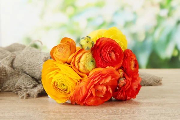 Ranunculus (persian buttercups) on green background — Stock Photo, Image