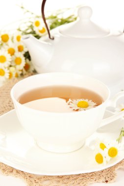 bitkisel çay camomiles ile yakın çekim