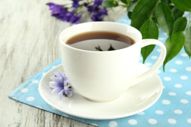 çay ile hindiba, ahşap tablo