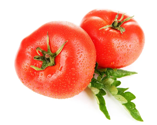 Rijpe tomaten geïsoleerd op whit — Stockfoto