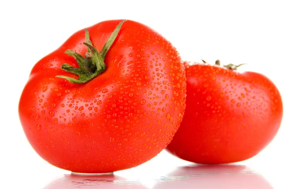 Whit üzerinde izole olgun domates — Stok fotoğraf