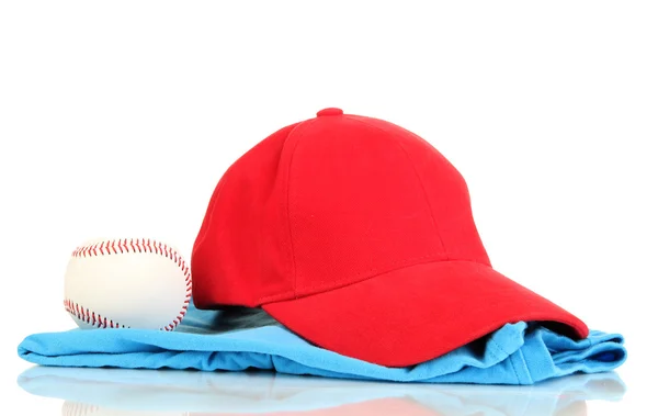 Red peaked cap isolated on white — Stock Photo, Image