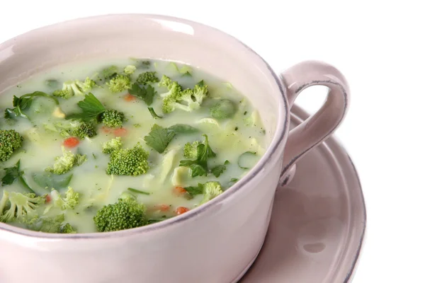 양배추 수프 접시 흰색 절연 — 스톡 사진