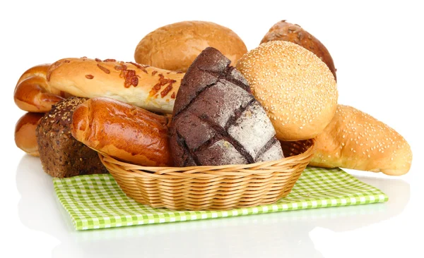 Ekmek üzerine beyaz izole çeşitli — Stok fotoğraf
