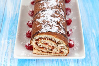 Tablo yakın çekim plaka rulo tatlı